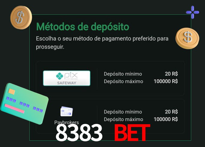 O cassino 8383 Bet oferece uma grande variedade de métodos de pagamento